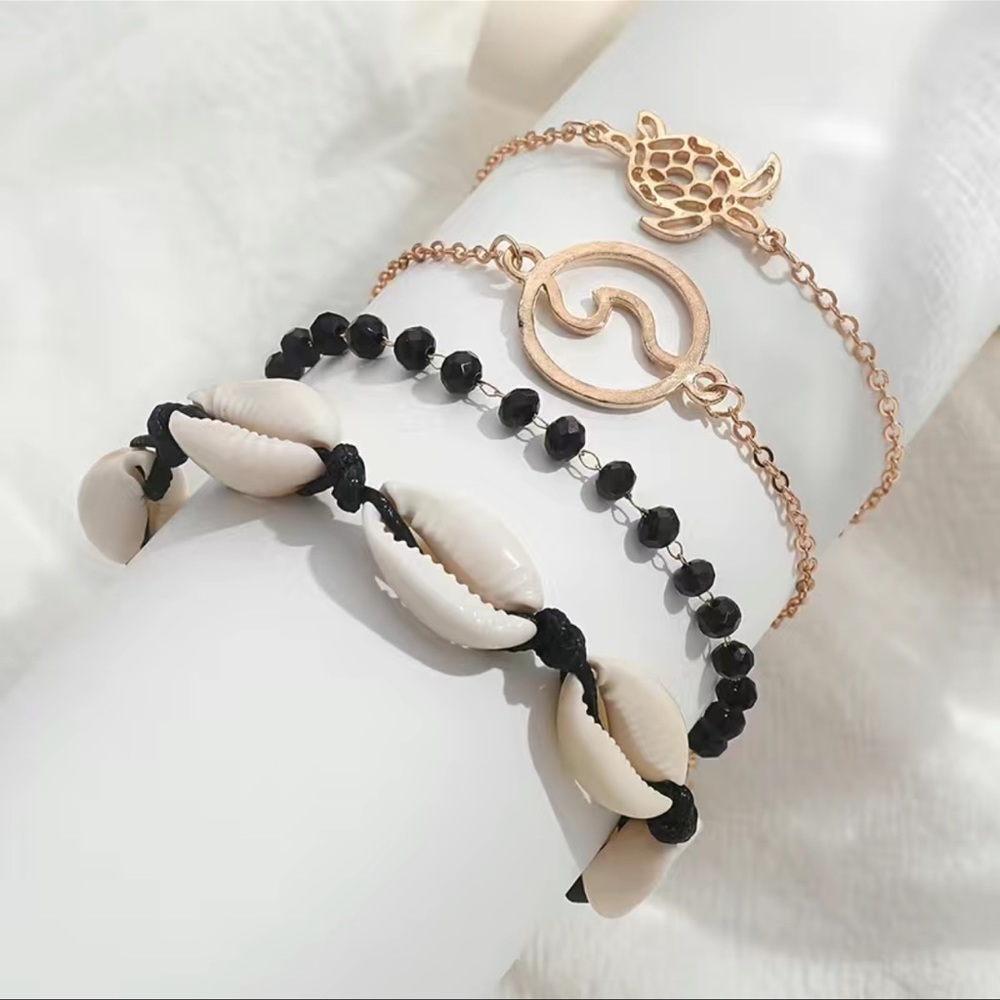 4 pcs Ocean Theme Stackable Bracelet - Jewelry for Summer Beach Or Vacation - Picture 2 of 6